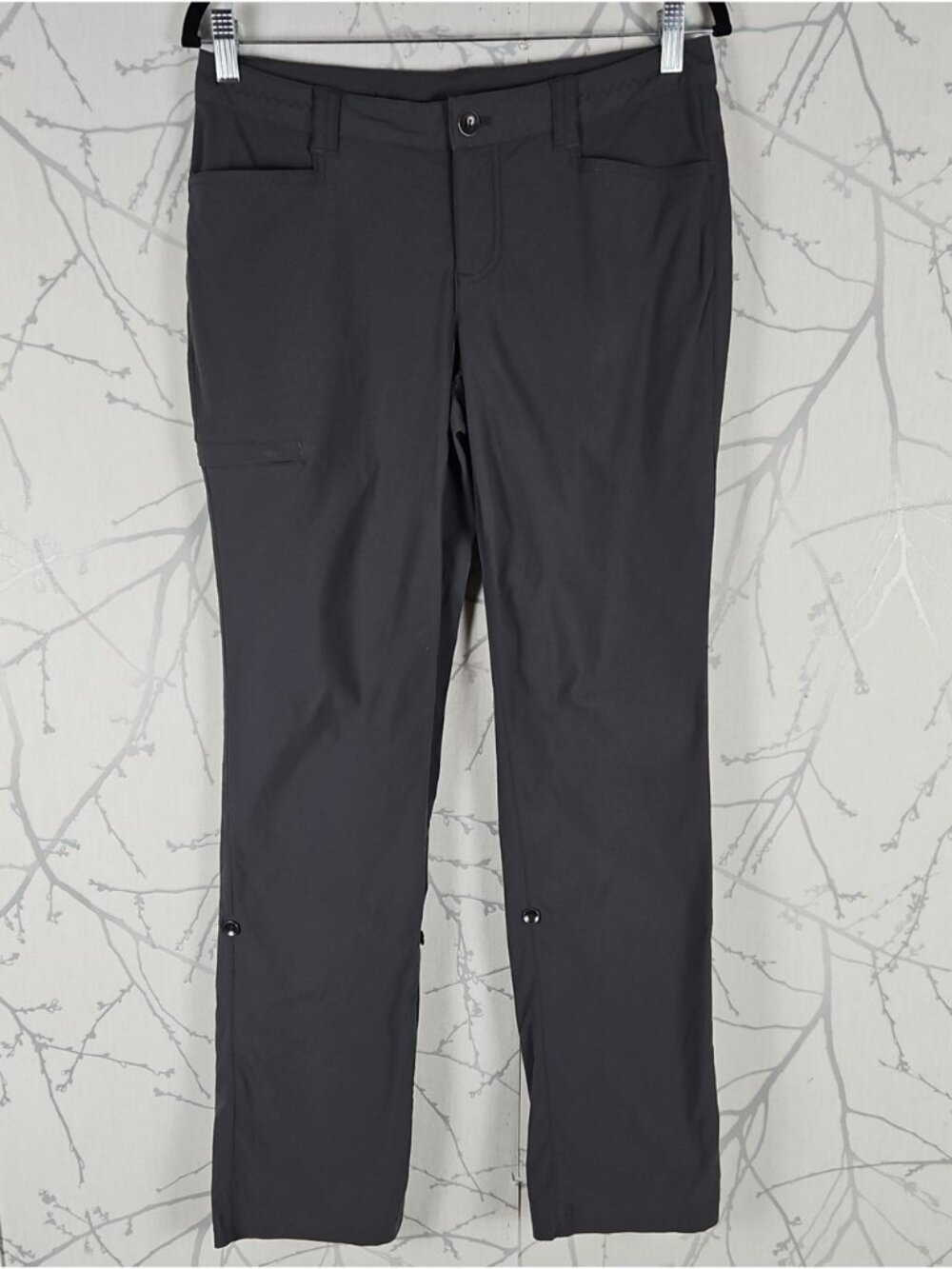 Eddie Bauer Travex Gray Nylon Stretch Mid Rise Roll On Pants